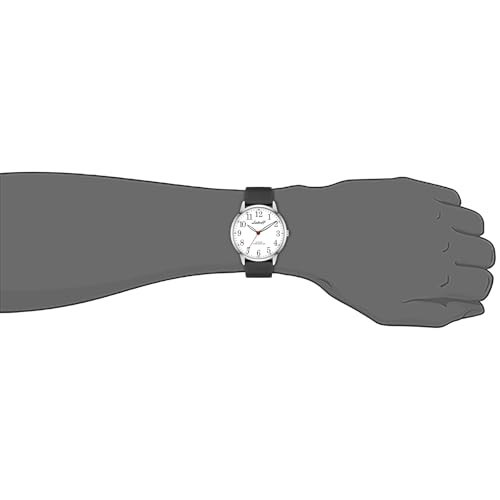 Classic Analog Watch – White Dial, Arabic Numerals, Non-Ticking, Exam Friendly,