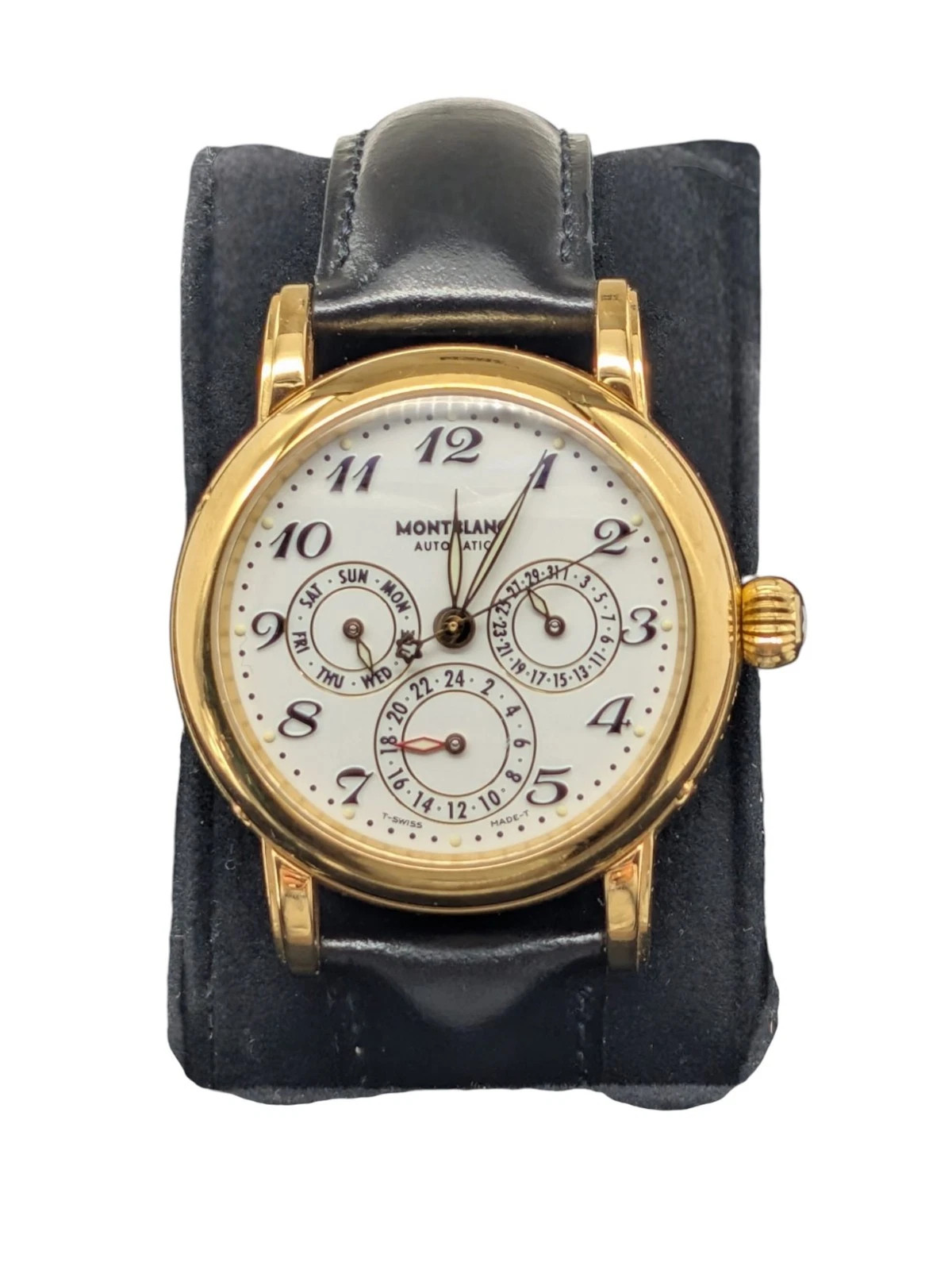 Montblanc Meisterstuck Men’s Dual Time Day Date 7014 White Dial Watch