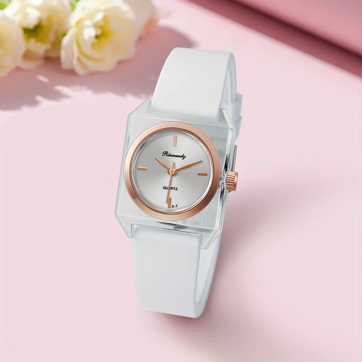 Fashion Rectangle Women Watch Simple Silicone Band Ladies Wristwatch for
