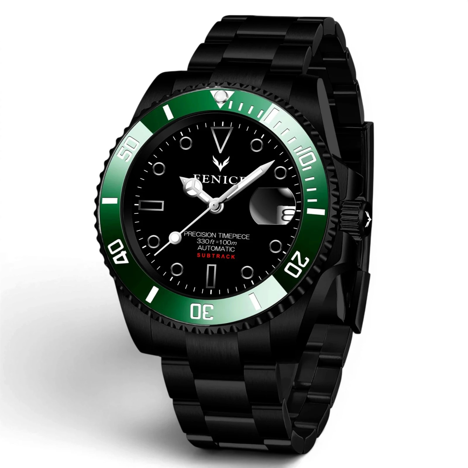 Fenice Subtrack Veridium Noir Automatic Watch 10ATM Miyota 21 Jewels