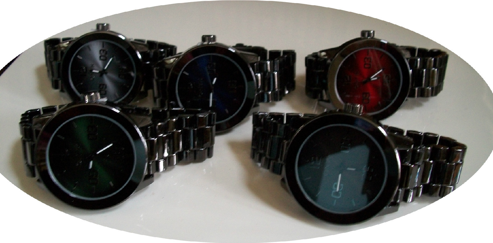 Men’s black hematite finish multicolor dial fashion dress up or casual watches