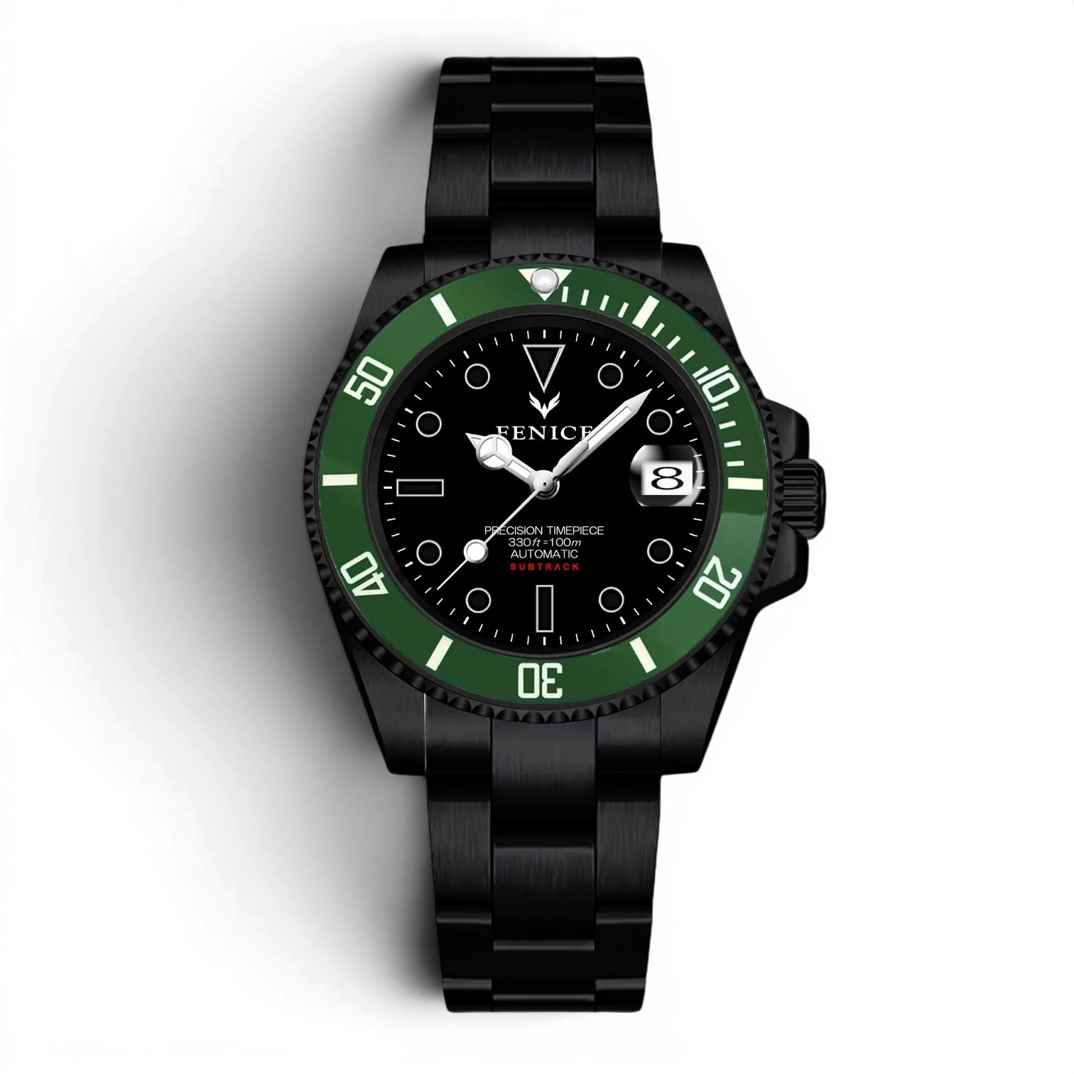 Fenice Subtrack Veridium Noir Automatic Watch 10ATM Miyota 21 Jewels