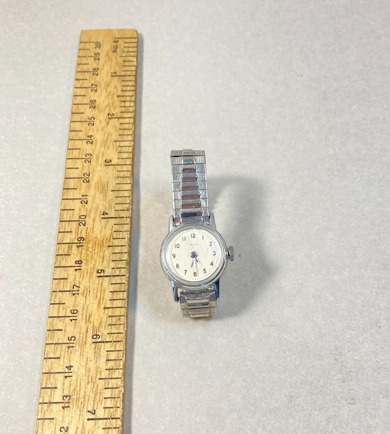 Vintage Ladies Timex Watch Chrome Plated Bezel Stainless Steel Parts or Repair
