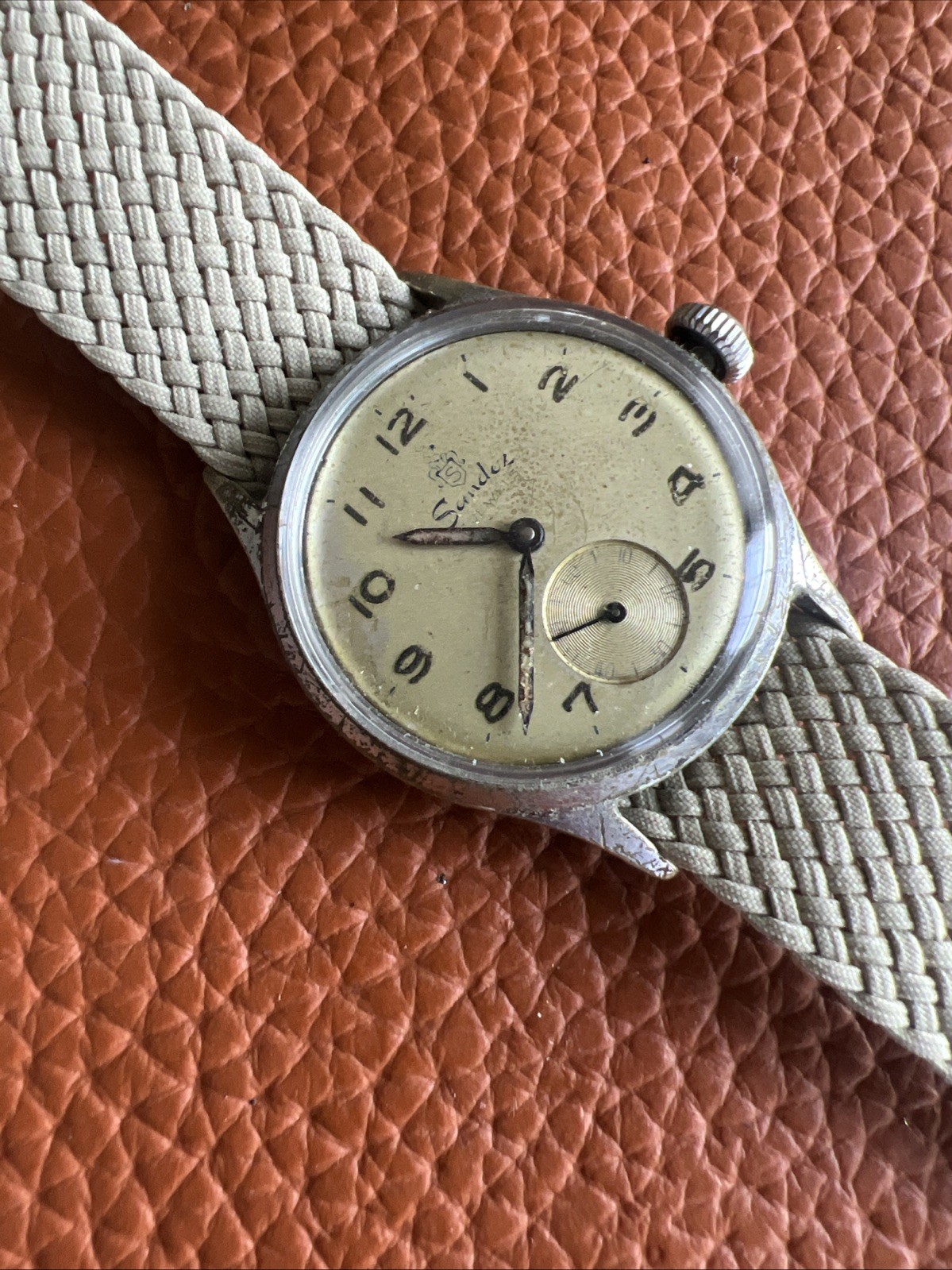 Vintage Men’s Sandoz Military Watch 17J Cal 200 30.5mm Running