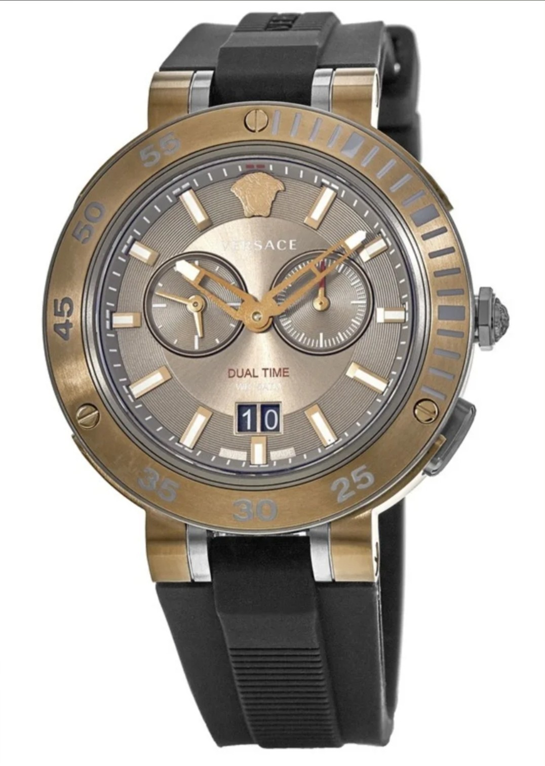 Versace V-Extreme Brown Chronograph Dial Rubber Strap Men’s Watch VCN030017