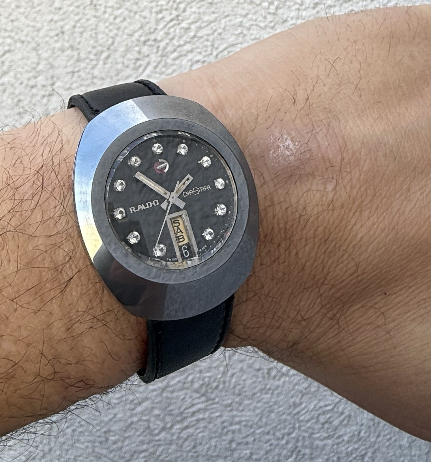Rado DiaStar 1960s Automatic Tungsten Carbide Faceted Crystal Gem Dial