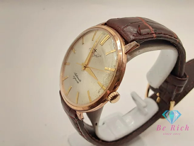 CITIZEN Jet Men’s Used Watch JT15701A 21 Jewels Automatic Champagne Gold Brown