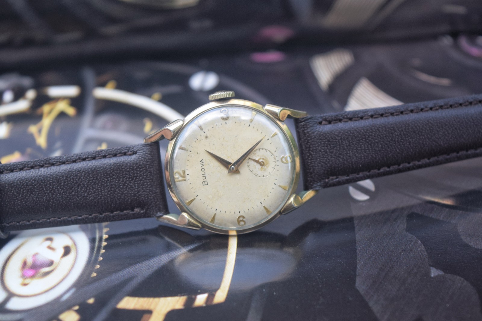 Vintage Bulova Watch 1950s Hand Winding Women Wristwatch, Small Seconds Subdial