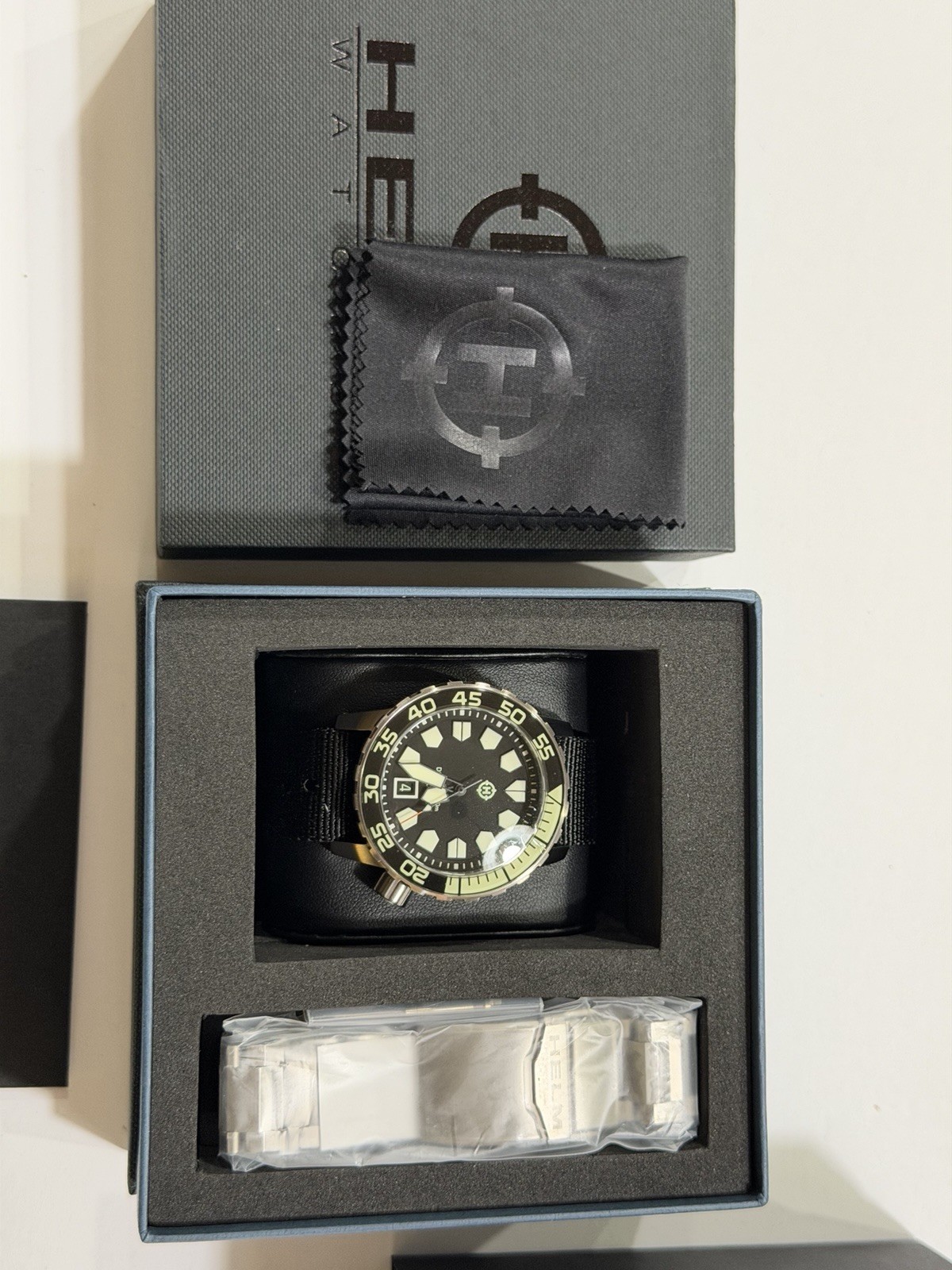 NIB- HELM KHURABURI Titanium Case & Bracelet- Black dial