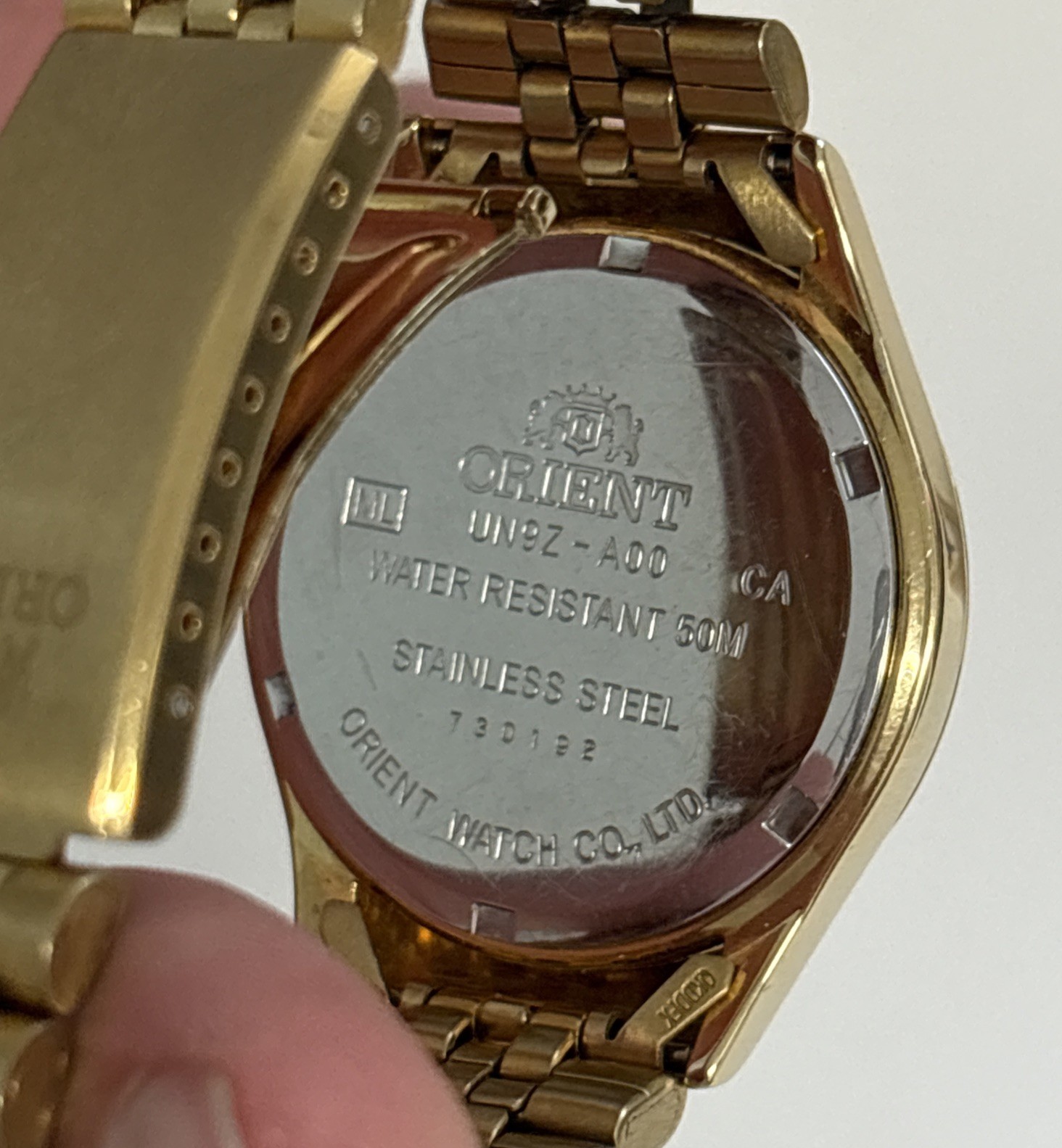 Rare Orient President Automatic Date White Dial Baton Index VTG Men’s Watch