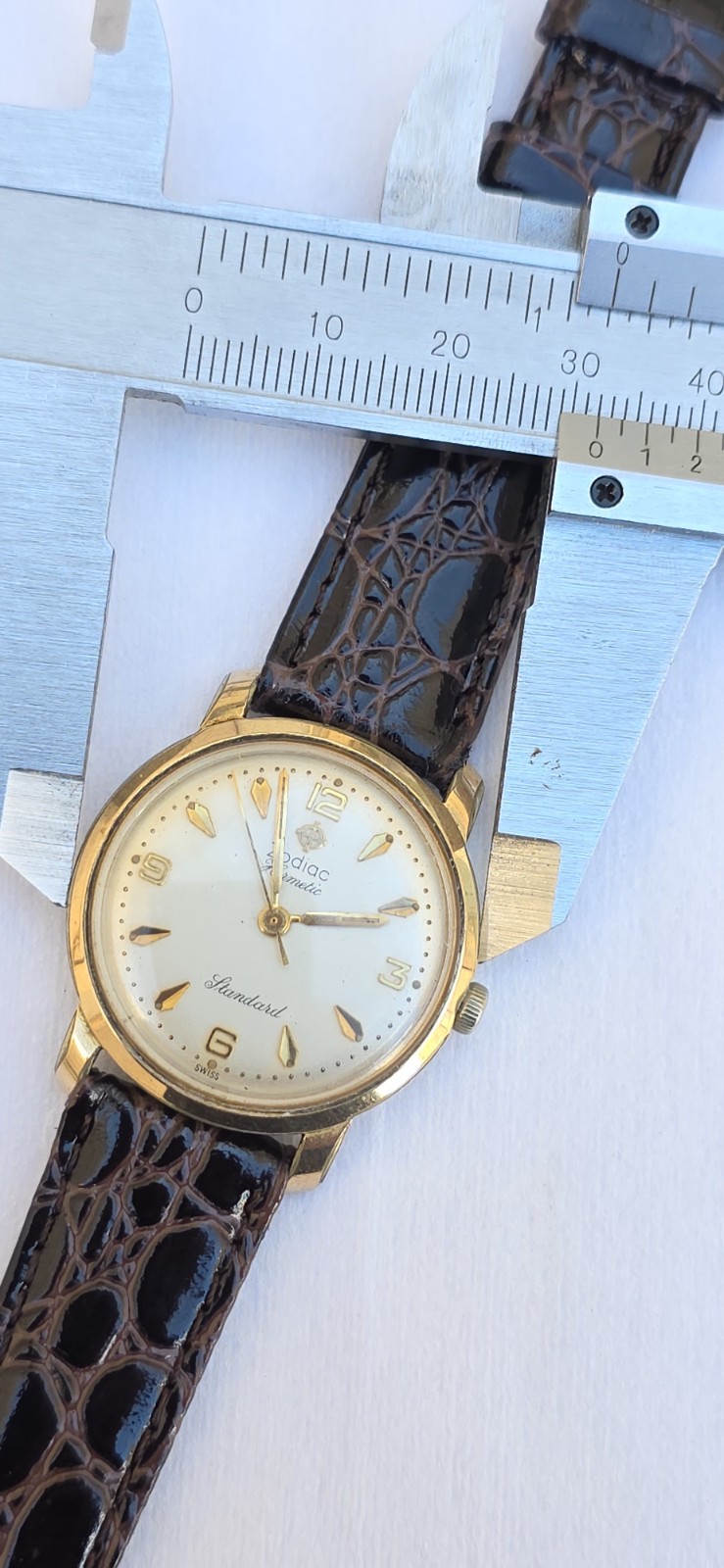 Vintage ZODIAC HERMETIC Standard Cal 60 Ref 764 Men’s 32mm Gold Plated Watch