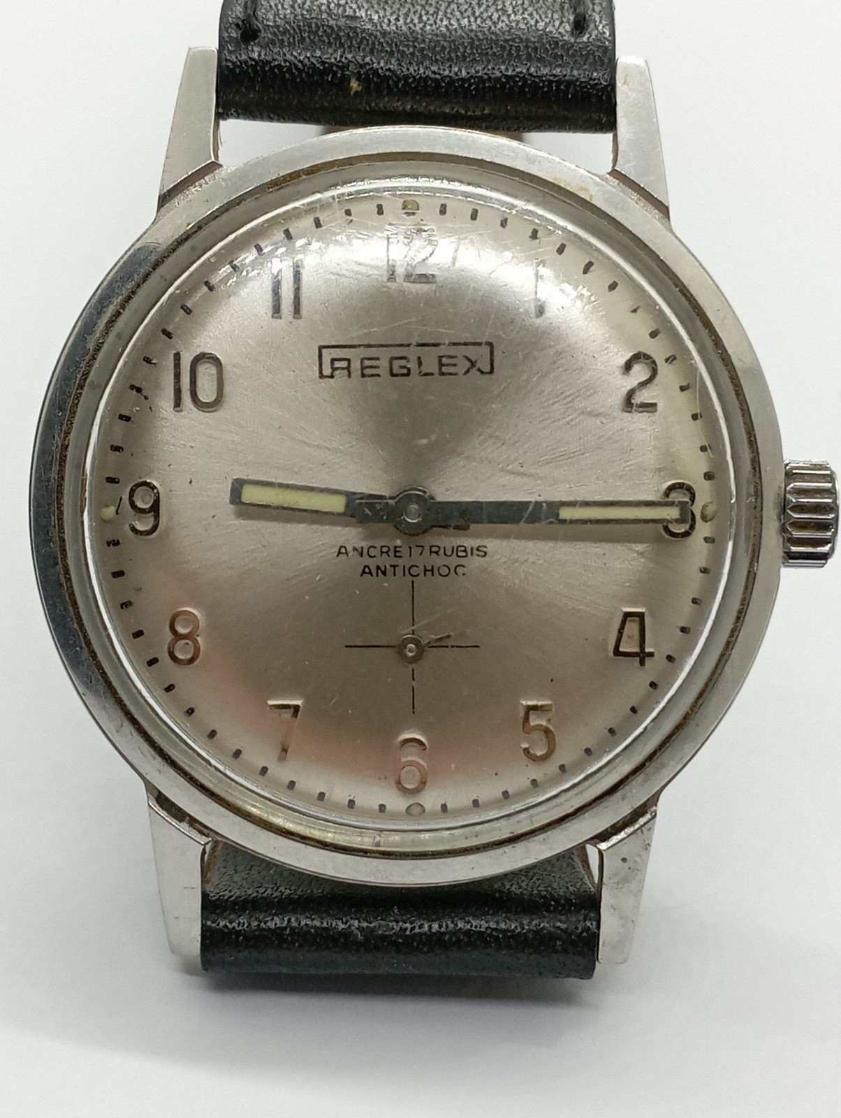 Vintage REGLEX ANCRE Cal. Cupillard 233-60 Watch Working Well ALL S. STEEL