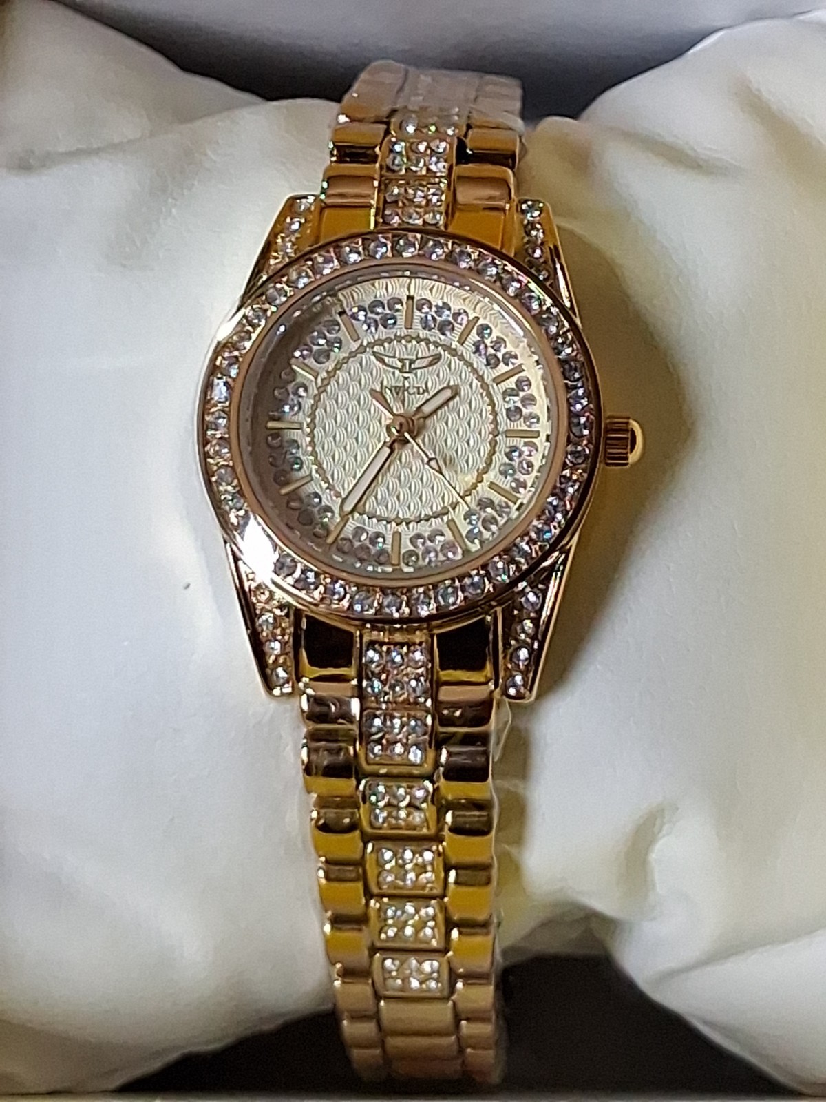 NEW INVICTA 69063 WILDFLOWER GOLD TONE STEEL WOMENS WATCH CRYSTAL DIAL 26MM