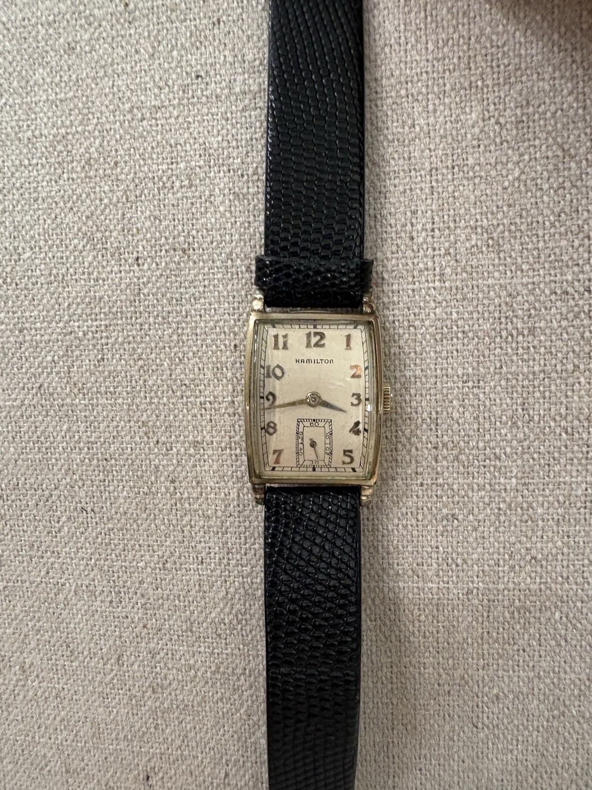 Vintage 1940s Hamilton Myron 10k GF Tank Watch 17 J 980 Manual-Running