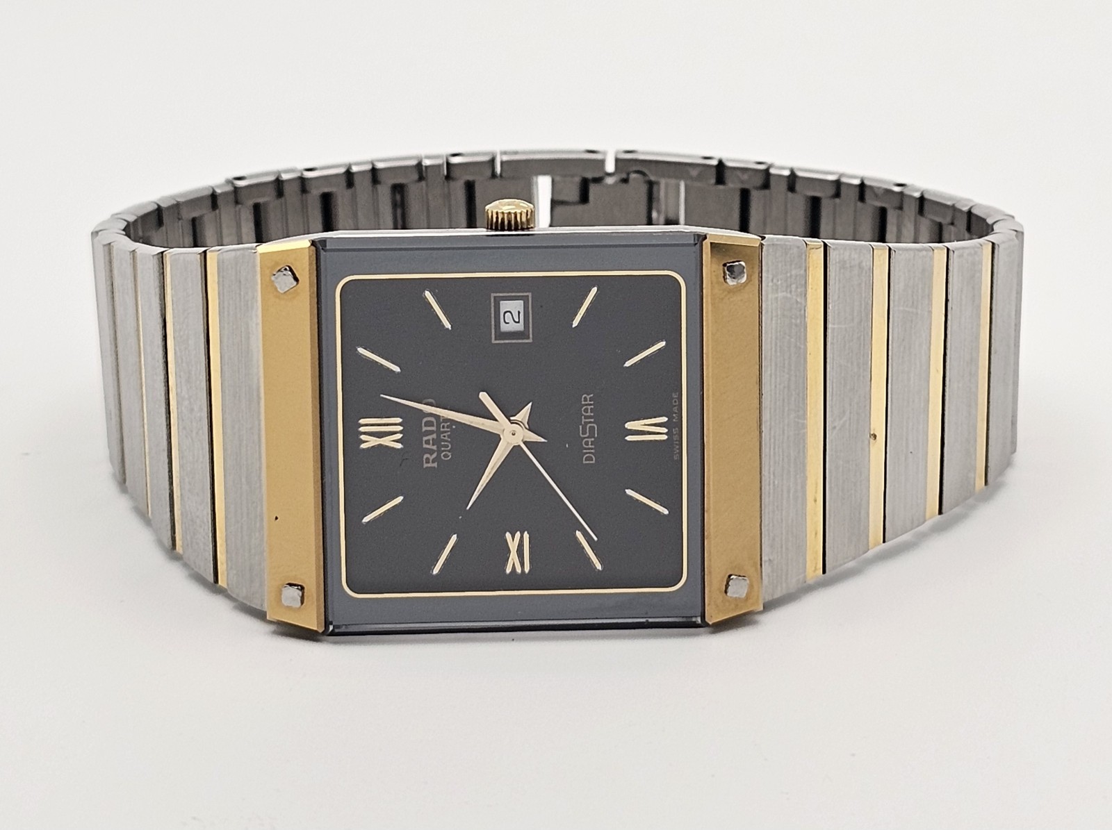 Vintage 80’s Rado Diastar 129.0195.3 Two Tone Men’s Watch ~New Battery ~ Nice !!