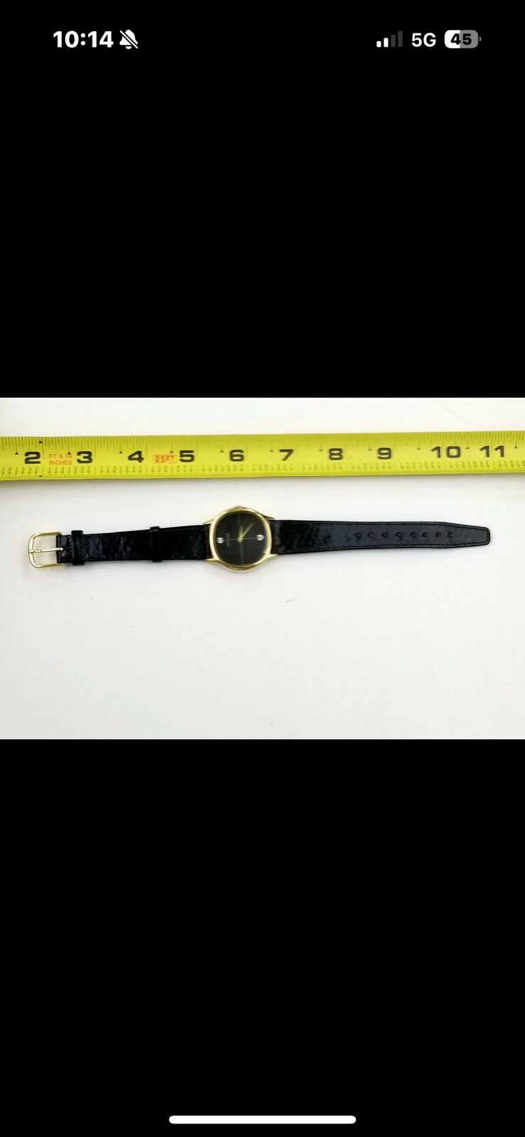 Wittnauer 17J Manual Wind Gold Tone Case Black Dial Diamond Markers Leather