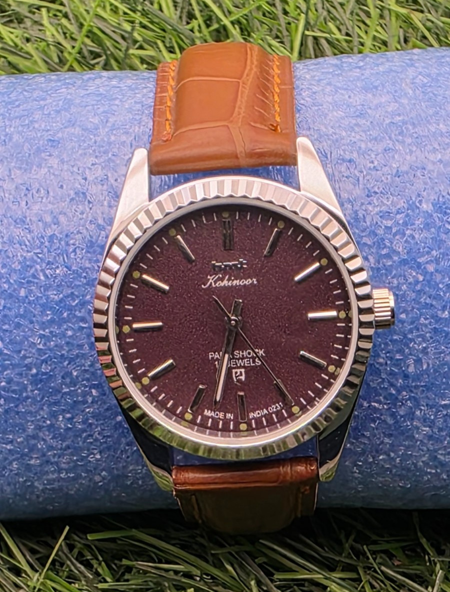 Beautiful Mens HMT Kohinoor Parashock Mechanical Wind 17J Watch