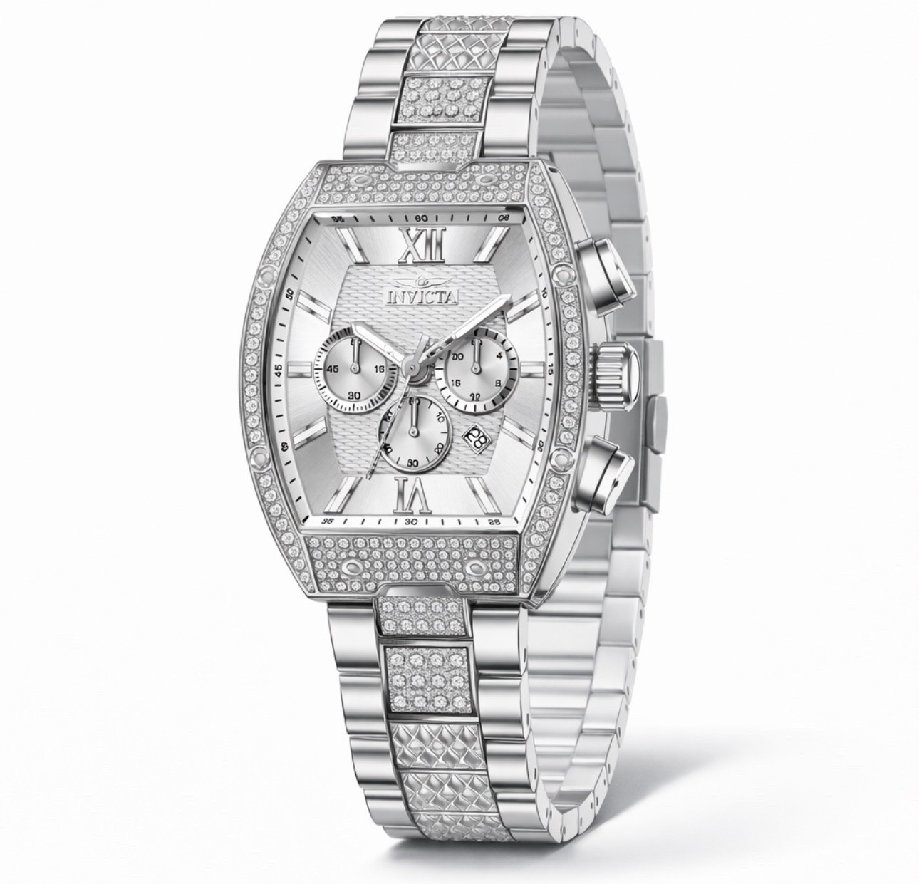 🔥NEW🔥Invicta Celestial Primus w/crystals 43mm Mens Watch White Silver 50191