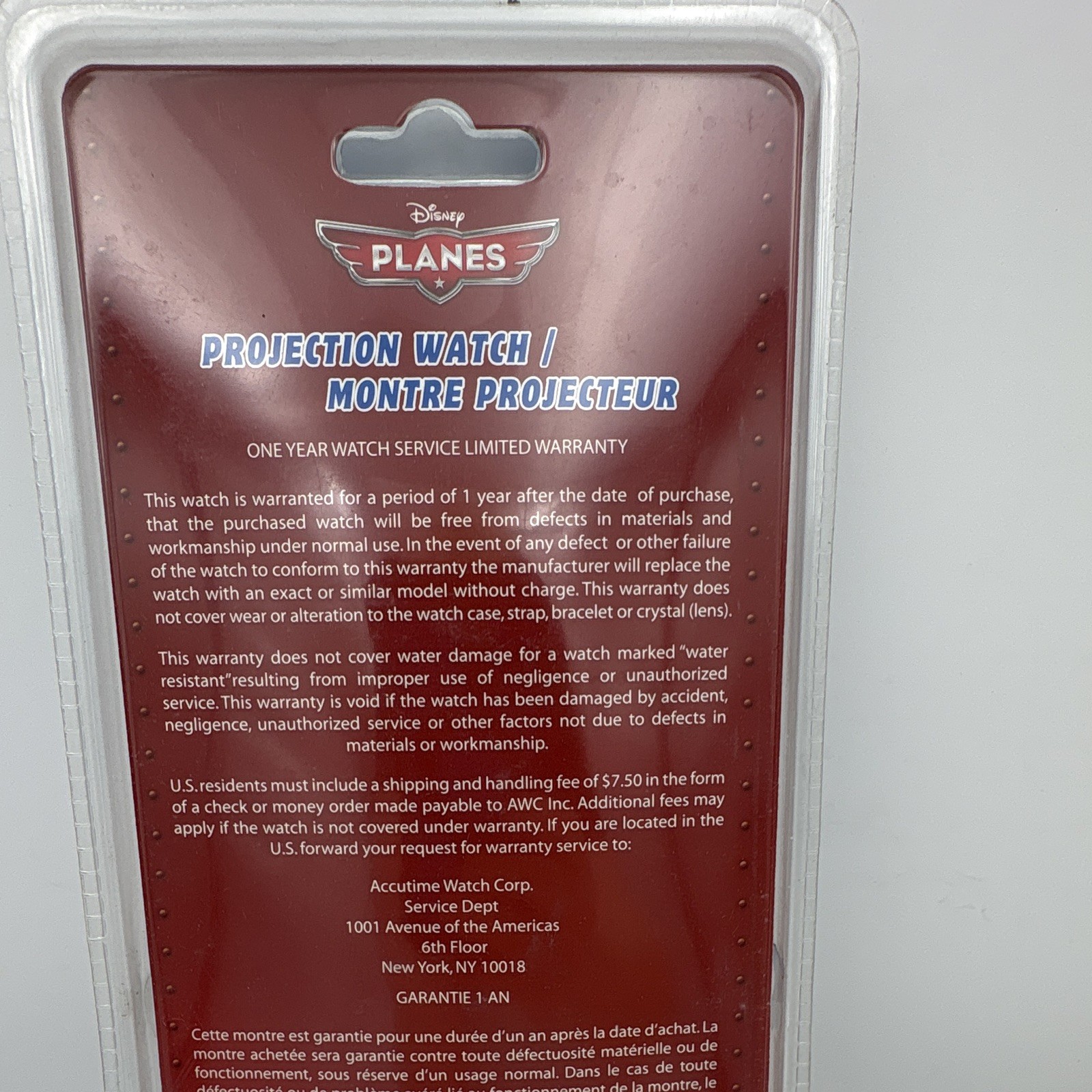 Disney Planes Projection Analog Quartz Watch 12-Hour Blue Plastic Strap