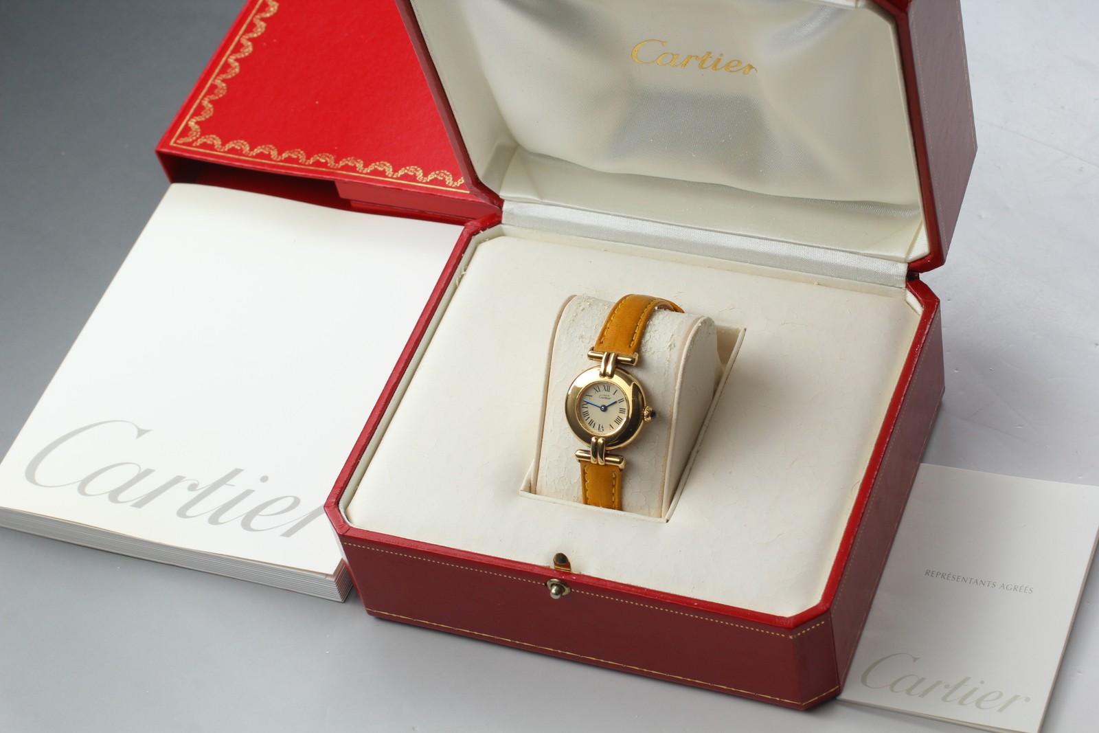 Near MINT Cartier Must Colisee 590002 Roman Dial 24mm Women’s Quartz Watch w/Box