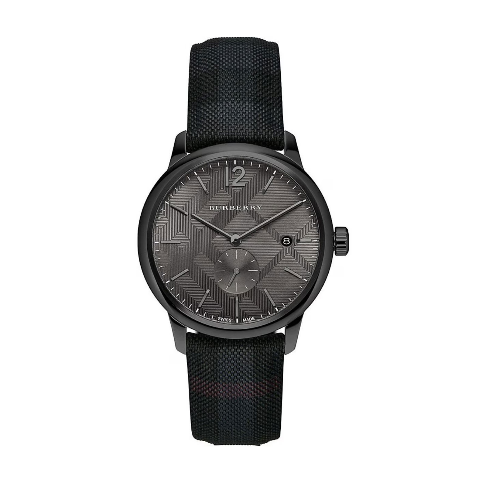 Burberry The Classic BU10010 40mm Black Dial Horseferry Stone Check Swiss Watch