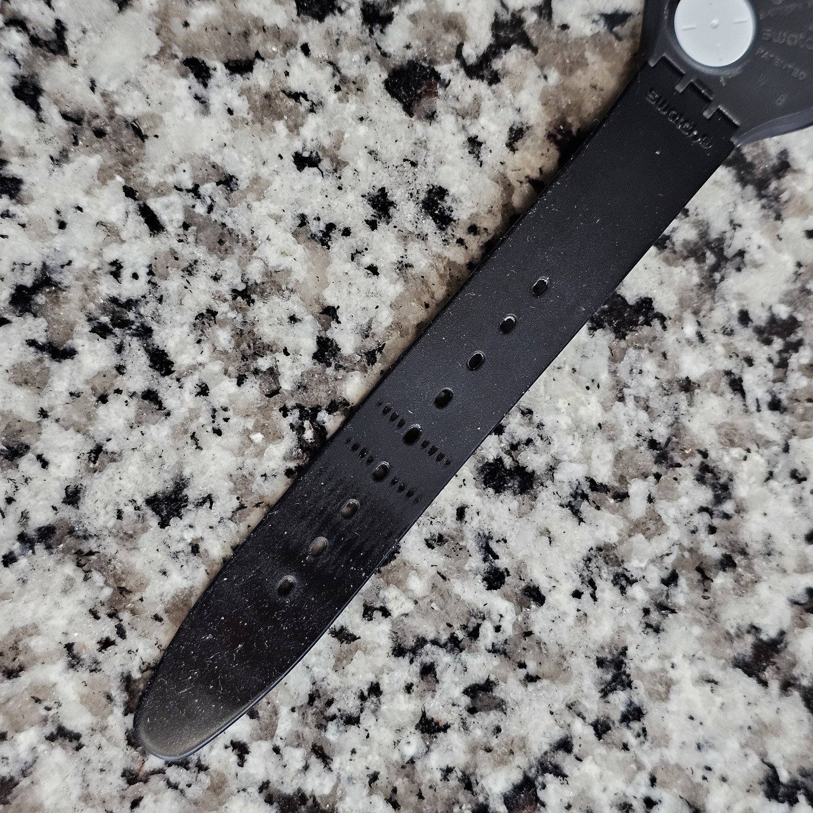 Thin Slim Swatch Quartz Black Silicone Rubber Band Watch 37mm