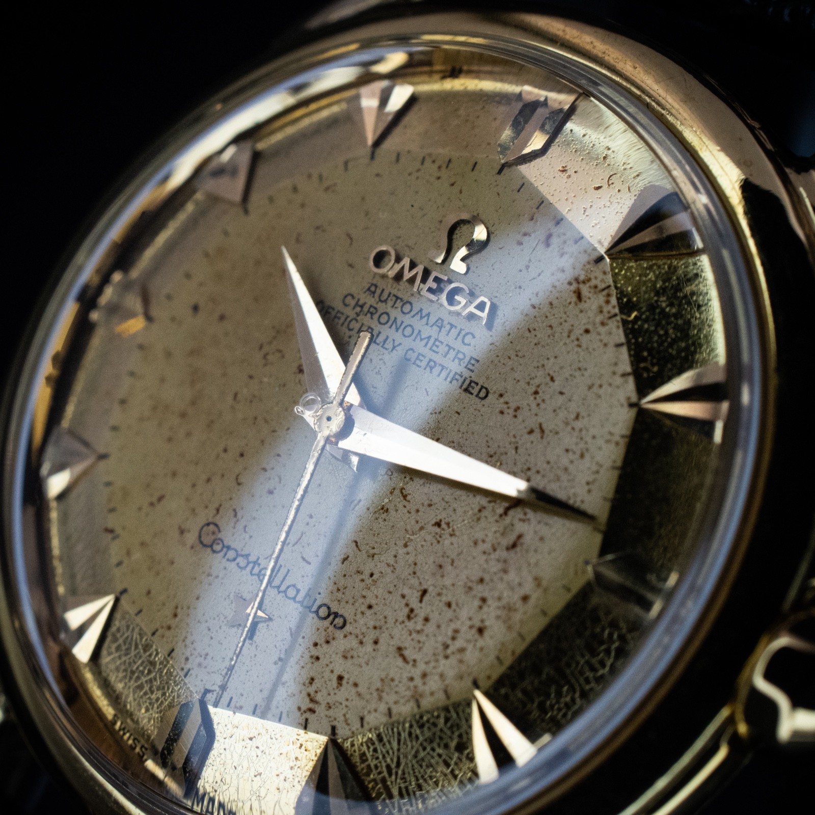 Omega Constellation Deluxe 18K Yellow Gold Pie-Pan Arrowhead Markers, Ref 2853