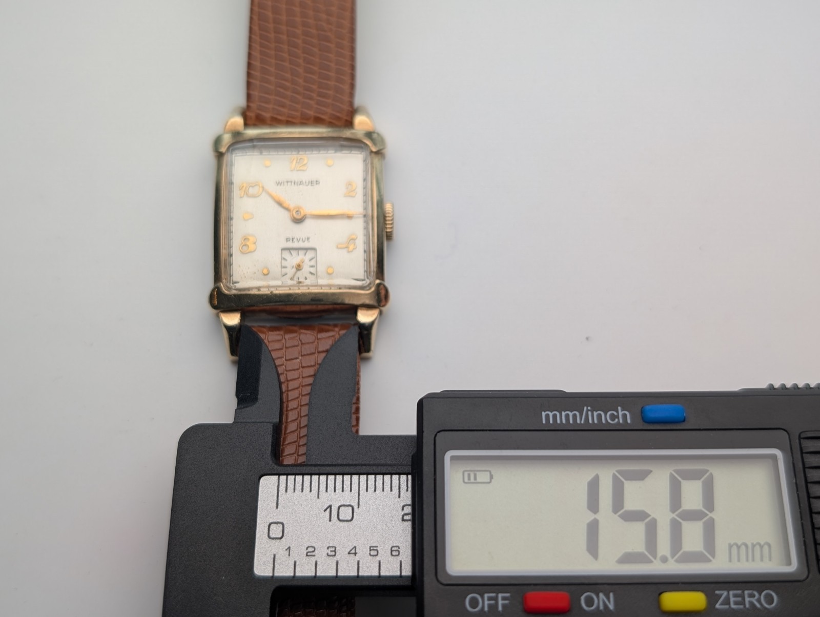 Vintage Wittnauer Revue 73 10K Gold Plated Art Deco Watch, 1950s, Running Well