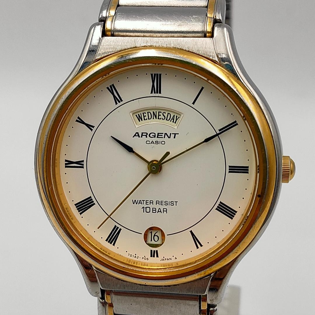 JUNK FOR PARTS Casio ARGENT MTW-120 Day Date Quartz Watch Dead battery | Japan