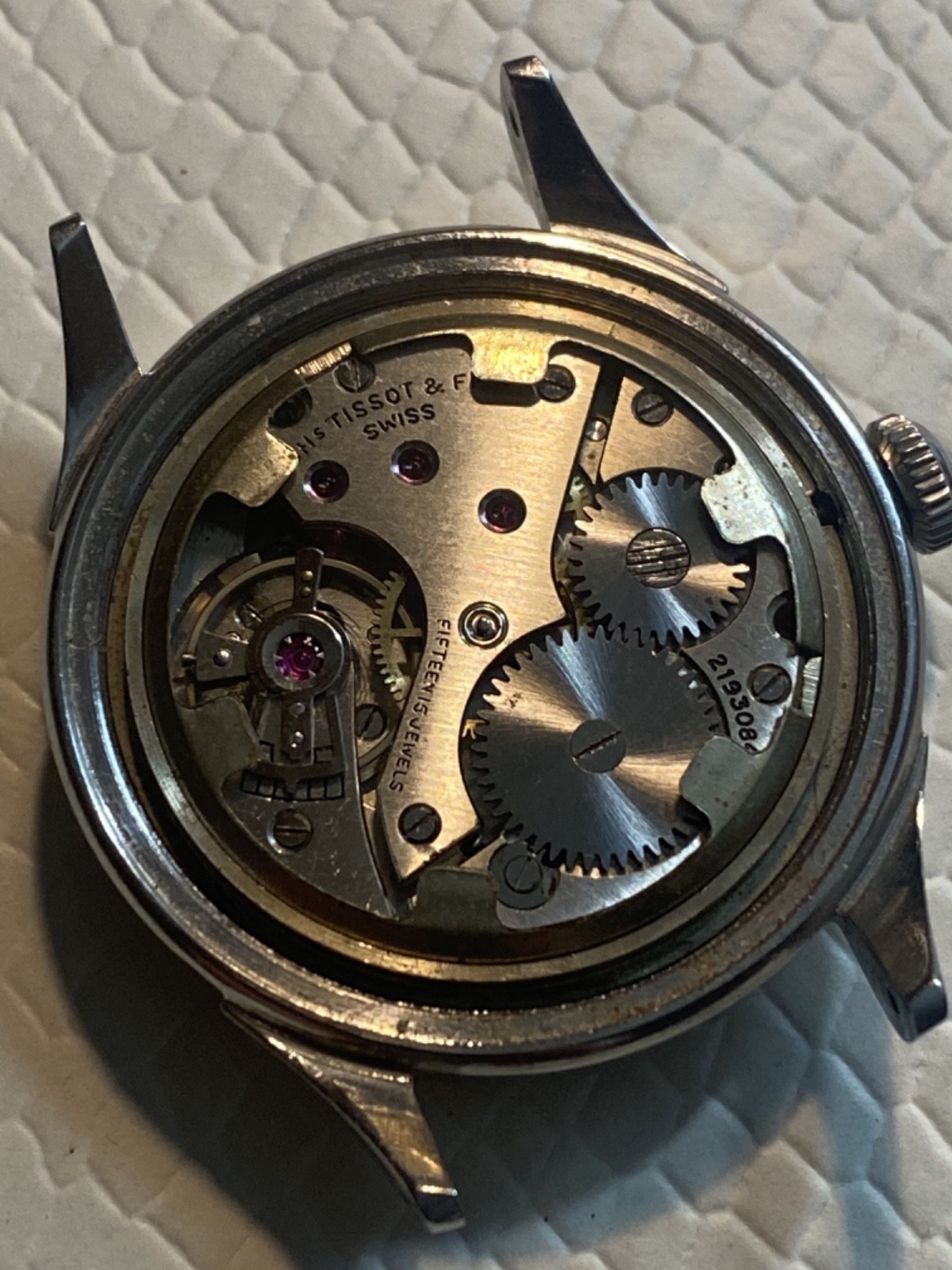 A 1949 35mm ALL Original Steel Tissot “Pointer Date” w/famous Cal., 27 Movement!