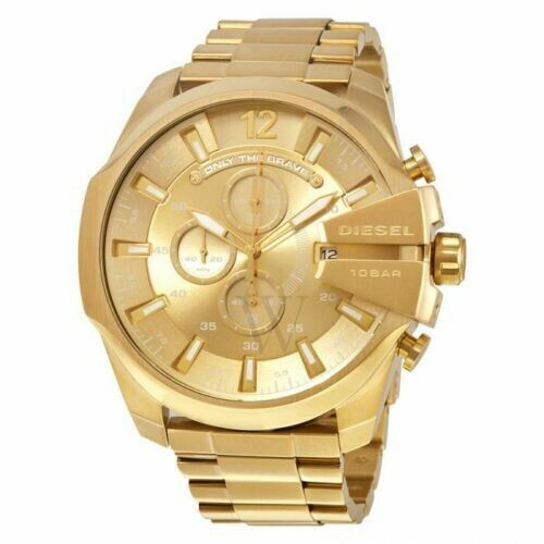 DIESEL Mega Chief Chronograph All Gold Tone Mens Watch Stainless Steel DZ4360