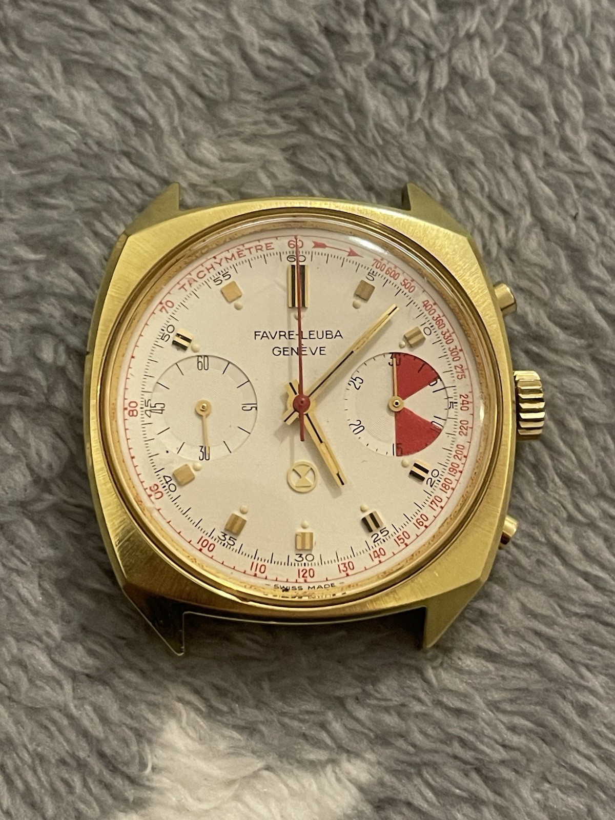 VINTAGE FAVRE LEUBA CHRONOGRAPH MENS WRIST WATCH YACHTING 35mm WORKING FREEPOST