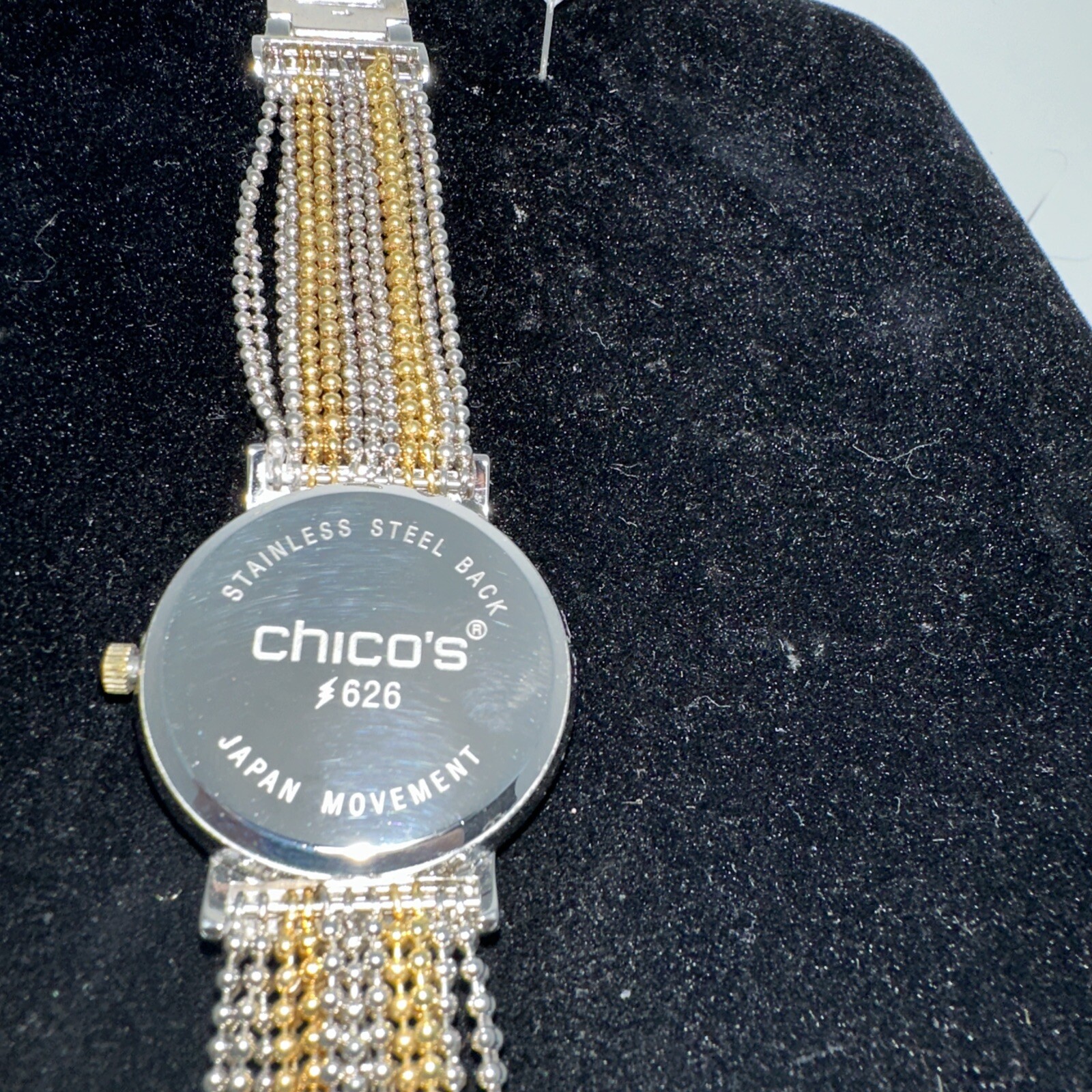 Chico’sp Multi-strand Gold & Silver Tone Ball Chain Watch Can Be Sized.