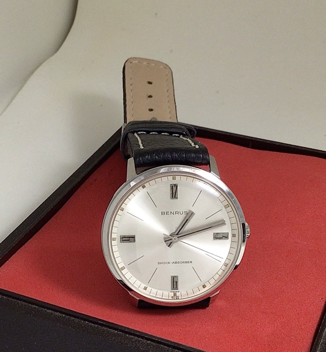 Vintage BENRUS SHOCK-ABSORBER Mod. DR2L6,Cal.ETA 2370,17J,Ca.1960s, Working.