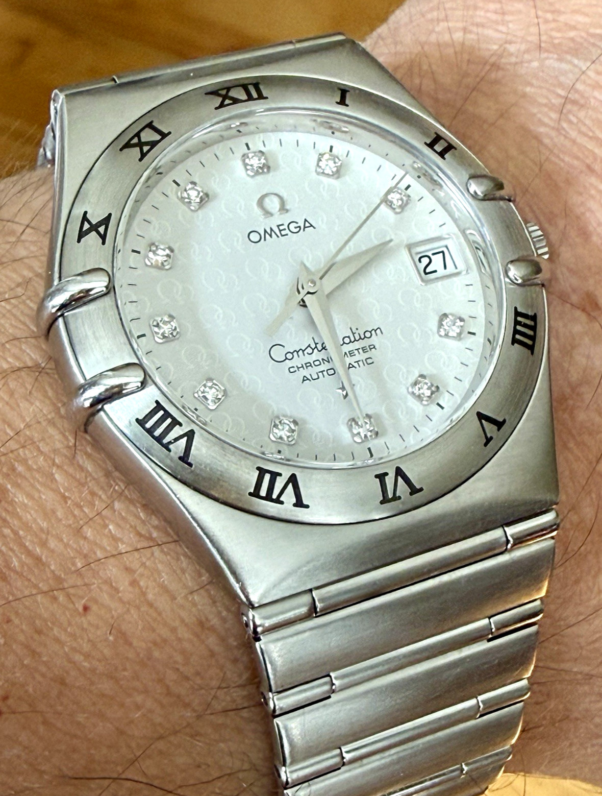 OMEGA CONSTELLATION 50th ANNIVERSARY AUTOMATIC DIAMOND DIAL 35.5mm 1504.35 – BOX