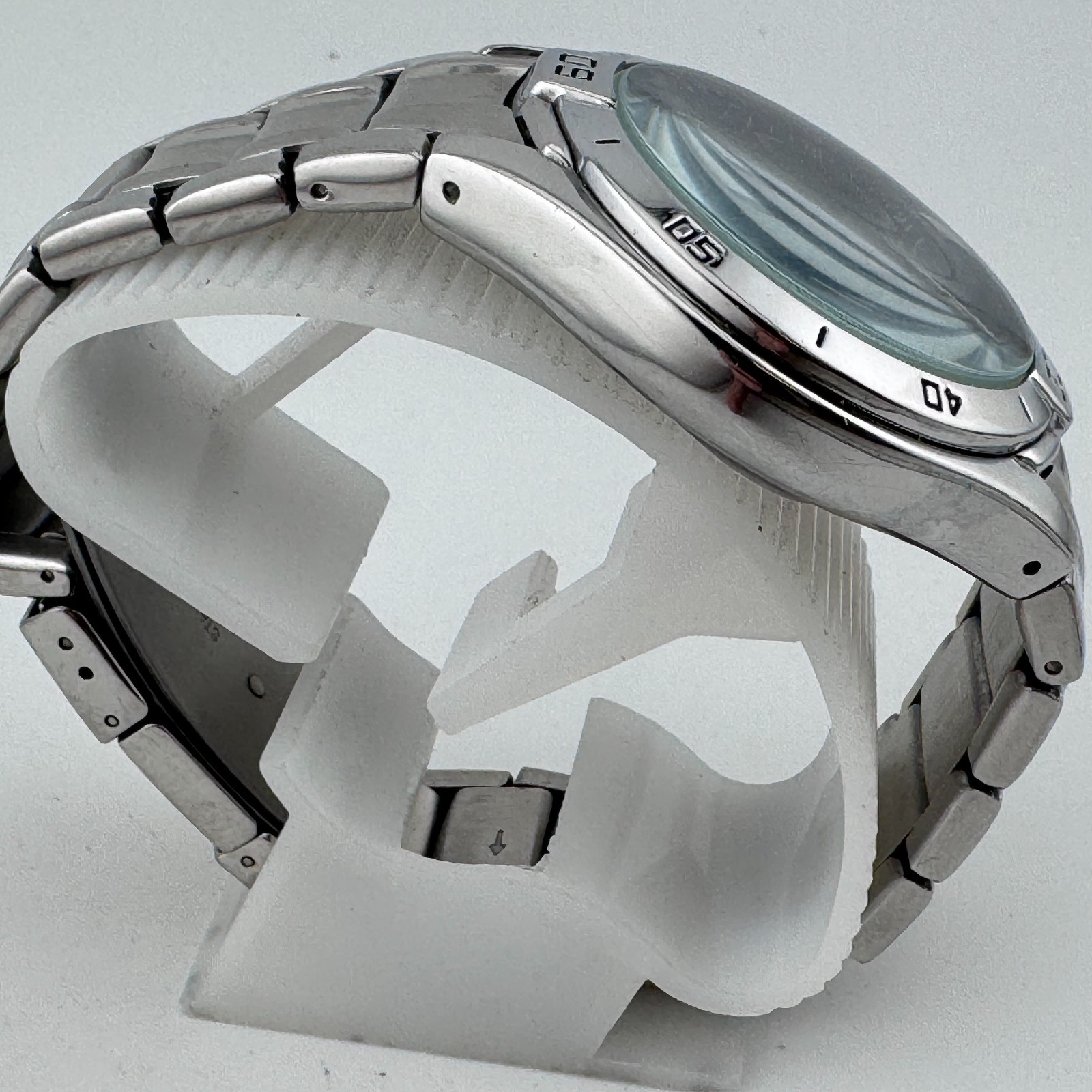 Remix USAA Quartz Watch Men 30m Silver Steel Blue Fixed Bezel New Battery 7.75″