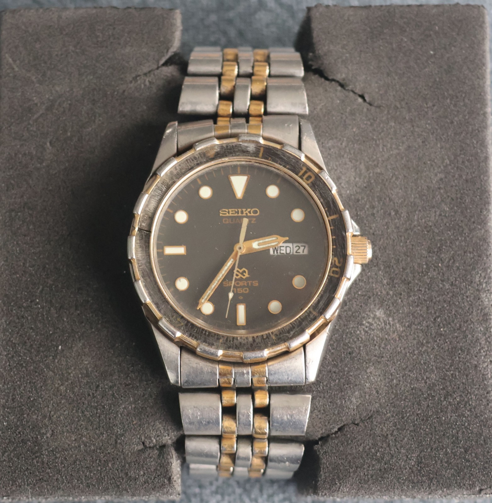 Vintage Seiko 5H23-7D19 SQ Sport 150 Diver’s Watch New Battery, Box, Links, Runs