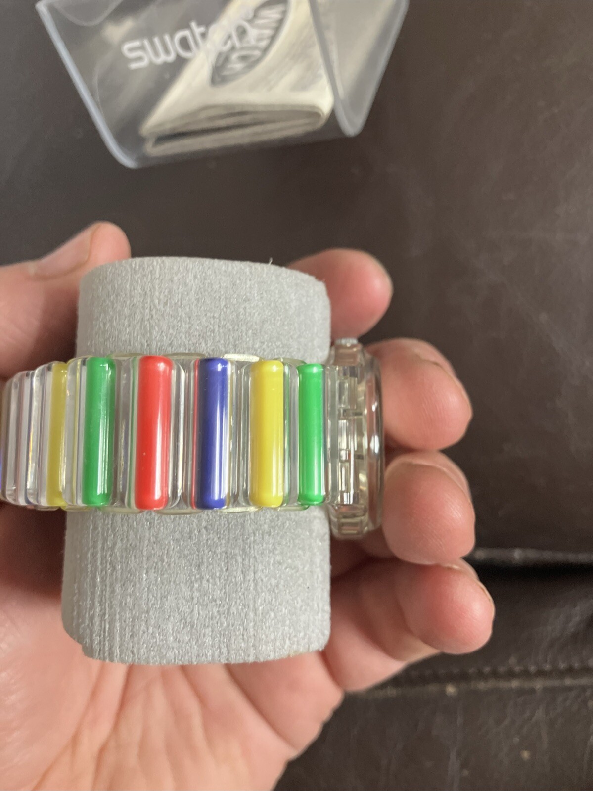 Swatch Candy Gloss Watch Multi Colour Rainbow Pride