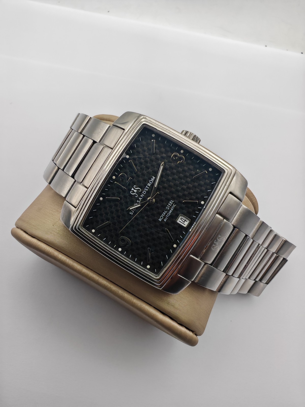 Sjoo Sandstrom Quattro Watch Automatic Date Royal Steel Mens Made In Sweden