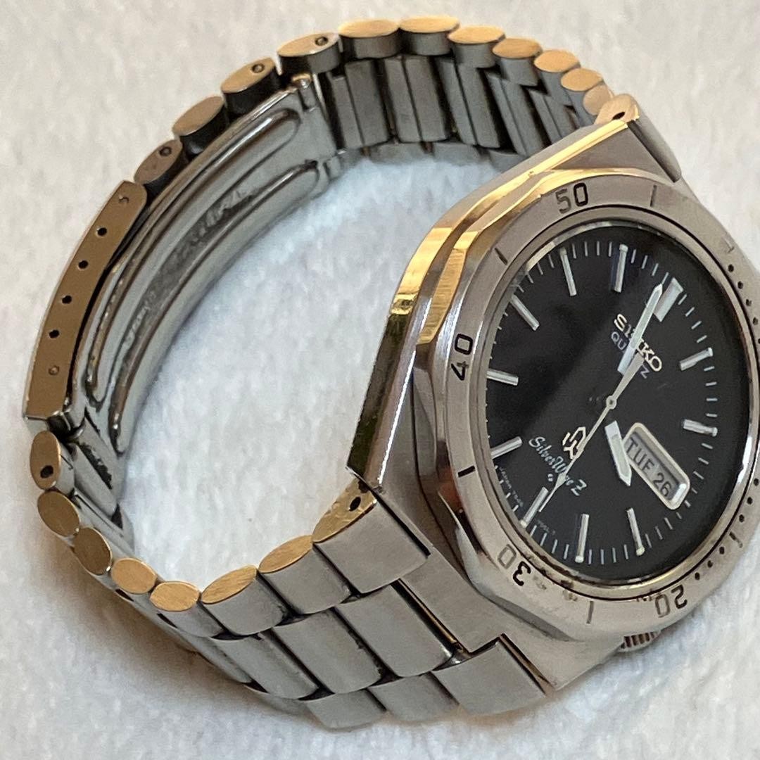SEIKO Silver Wave Z Diver Style Quartz Watch Blue Dial 1970th Used Japan
