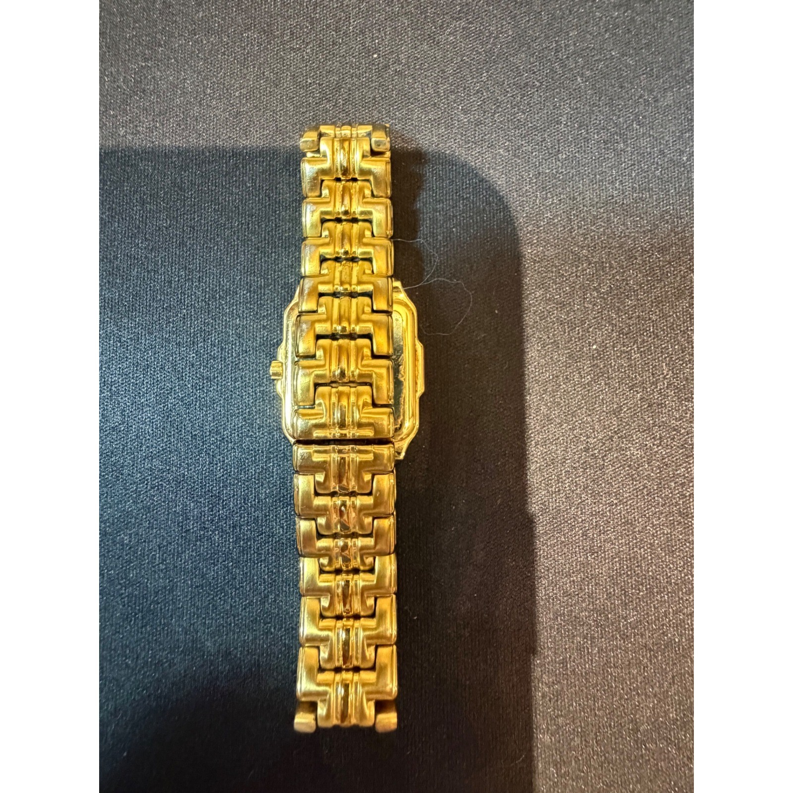 Lassale Seiko Gold Tone Square Face Watch 7N89-5A29 Date Sapphire Crystal 7in