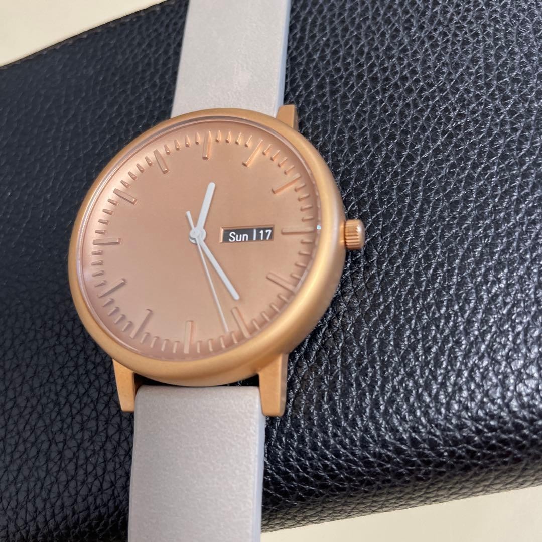 Innovator Unisex Watch Bronze Dial 38mm Grey Leather Strap Swedish Nordic Design