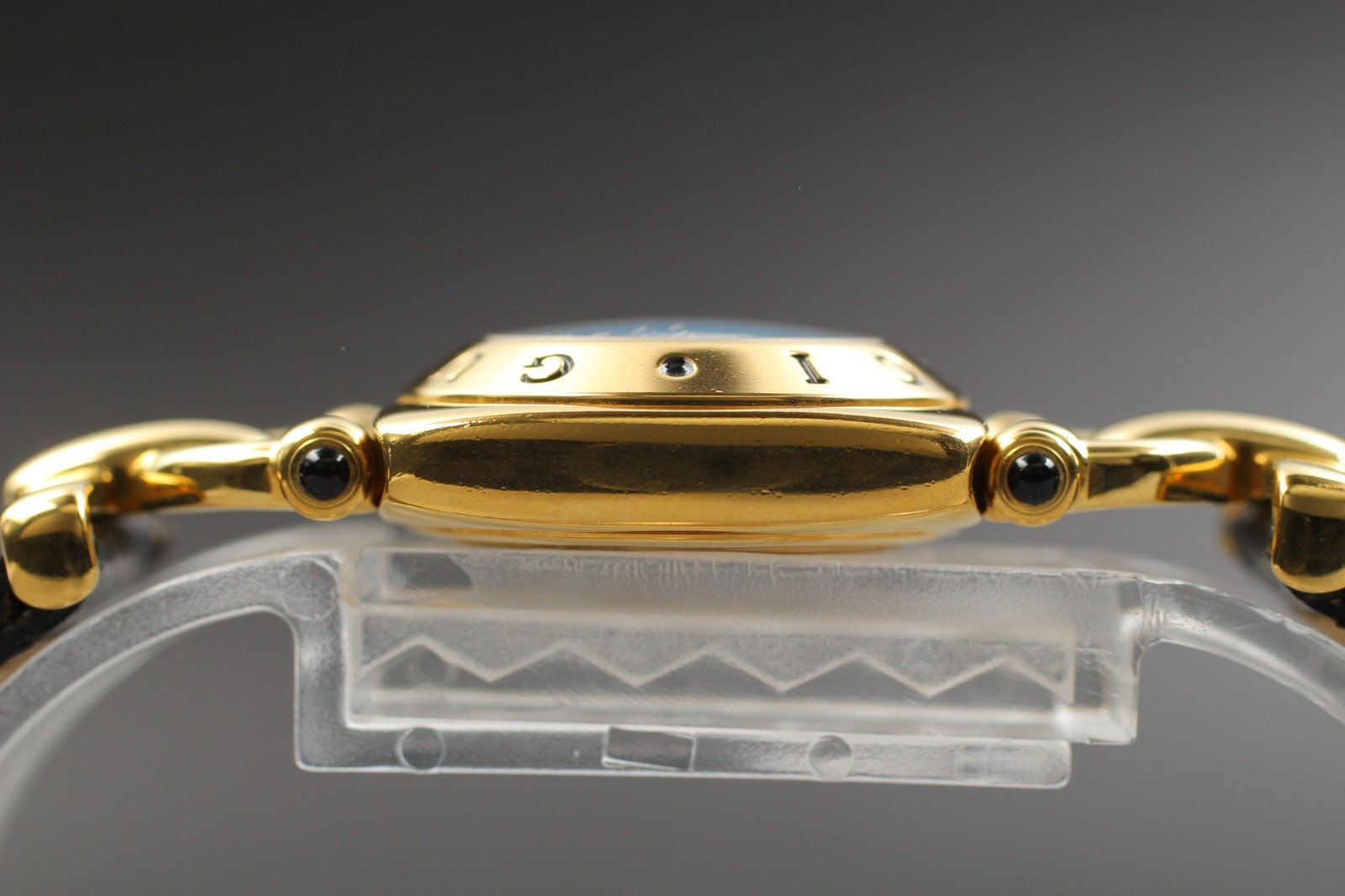 【Near MINT /Box】 Gucci Horsebit 6300L Gold Black Leather Ladies Watch from JAPAN