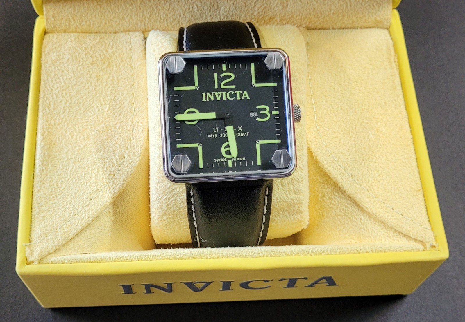 Invicta Men’s Military Square Leather Watch 4228