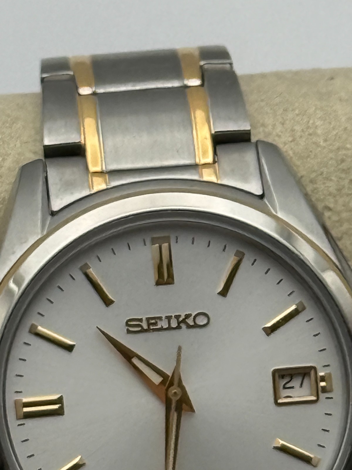 Seiko SUR312 36mm Two-Tone Quartz Date Sapphire Crystal Watch
