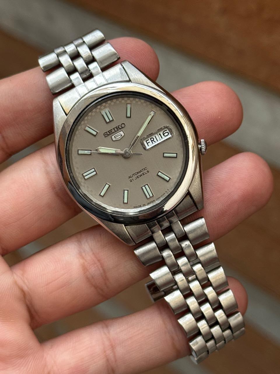 Seiko 5 Automatic 21 Jewels 7s26 Silver Dial Day Date Men’s Watch