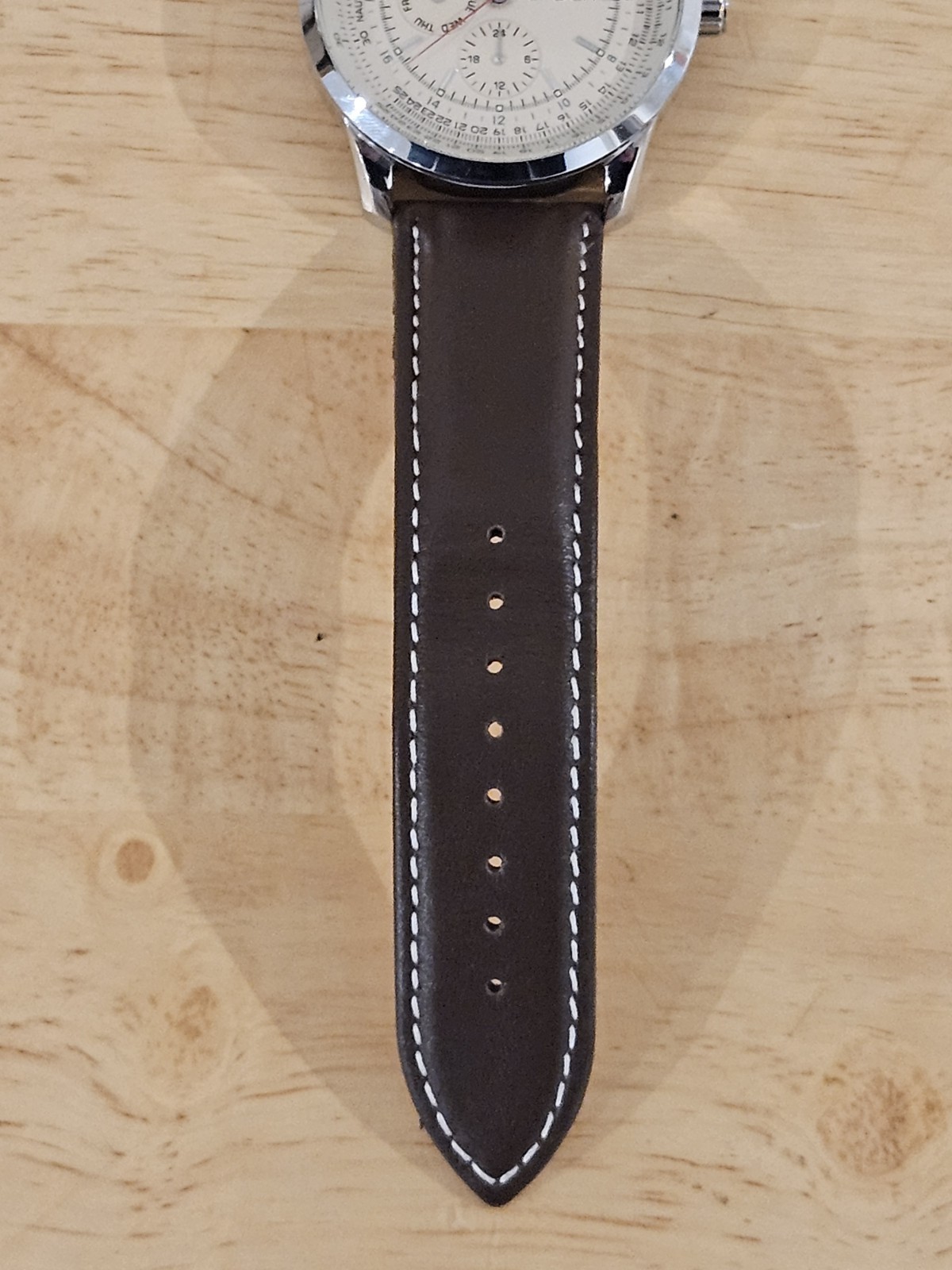 Mens Epoch Pilot/Flight Chronograph Watch W/ Genuine Leather Band