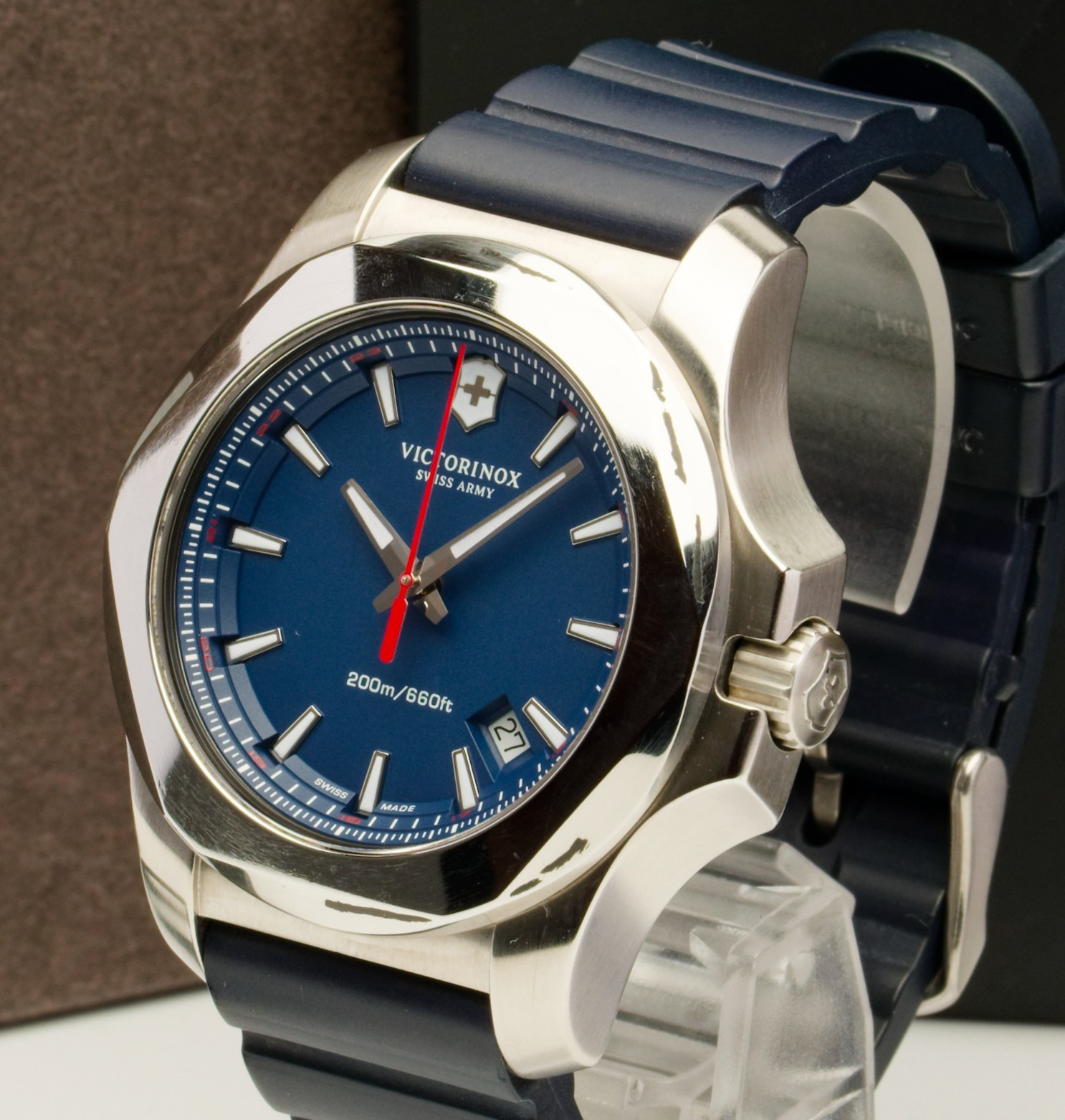 [Near MINT w/ PAPER] VICTORINOX I.N.O.X. 241688 Blue Dial Quartz Men’s Watch