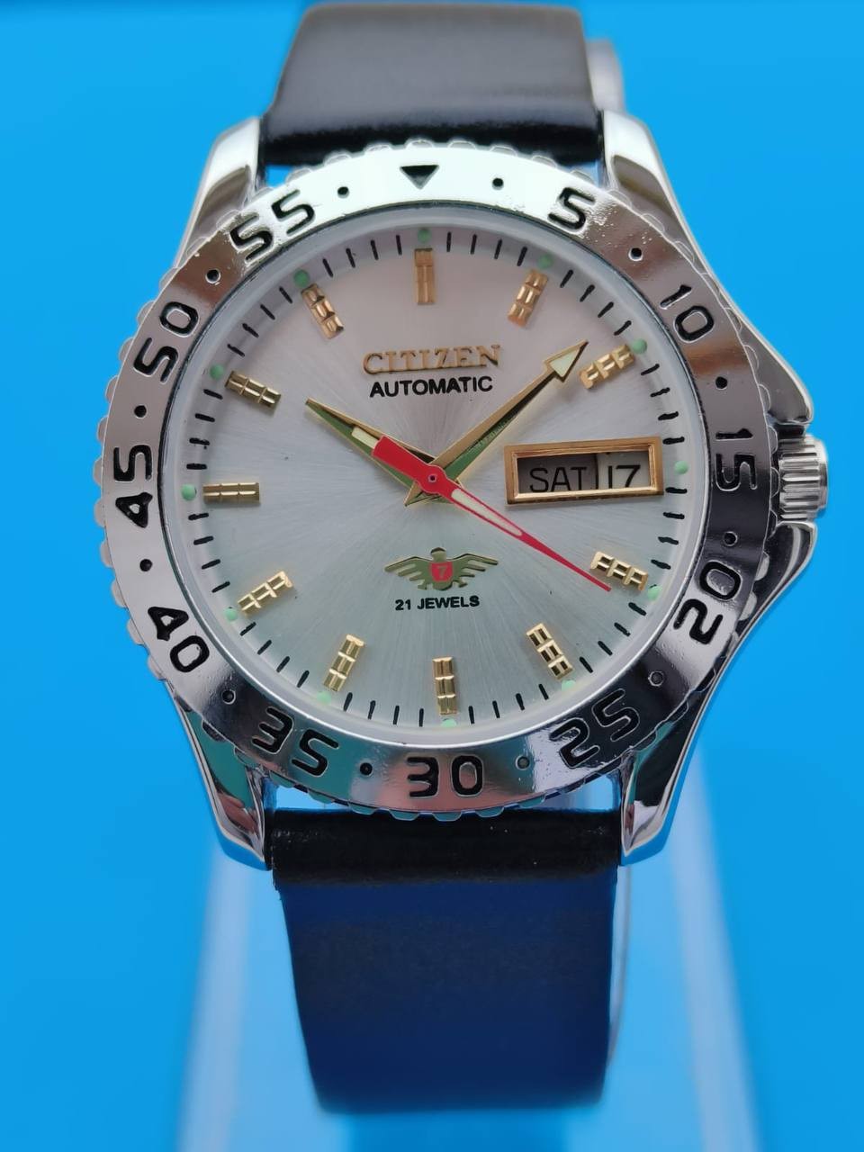 Refurbished Citizen White Dial Vintage Movemen Men’s Watch Exhibition Back 38mm