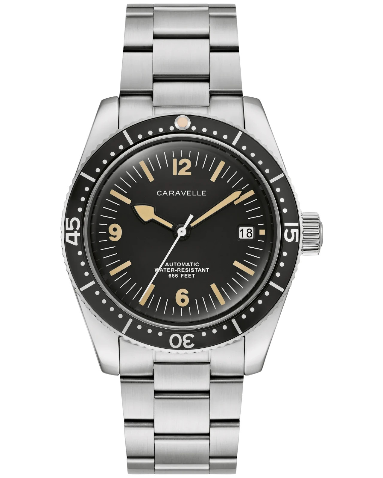 *BRAND NEW* Caravelle Vintage Sea Hunter Automatic Black Dial Men’s Watch 43B175